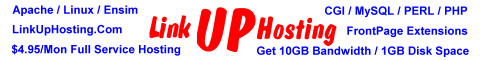 web hosting from link up hosting cheap, economical, affordable